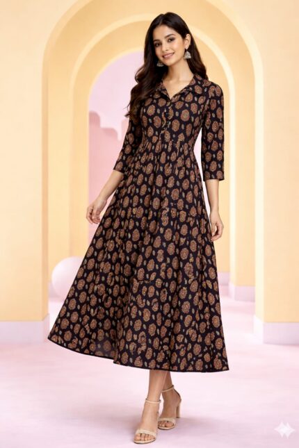 Gown with collar neck