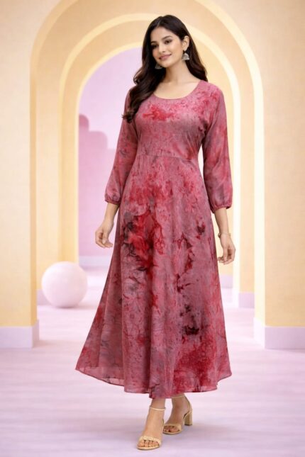 Tie & Dye Georgette Long Gown